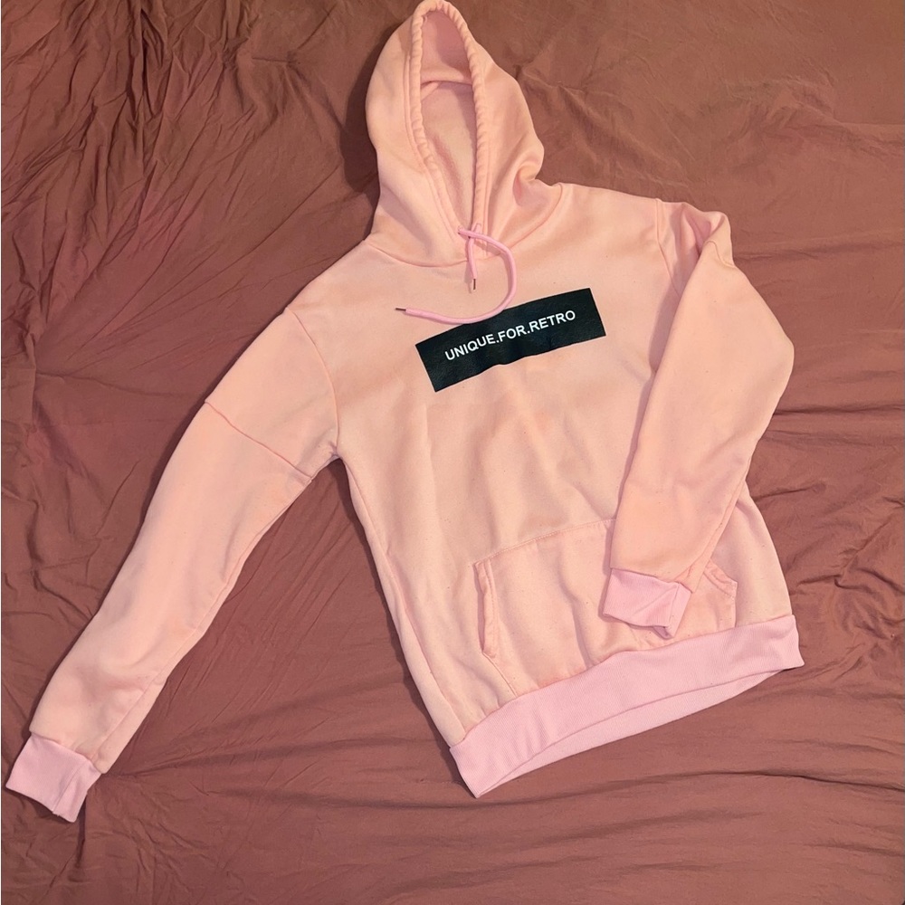 Pink pullover hoodie